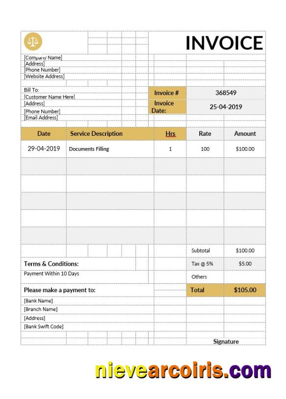 Notary Invoice